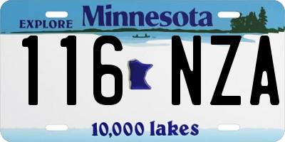 MN license plate 116NZA