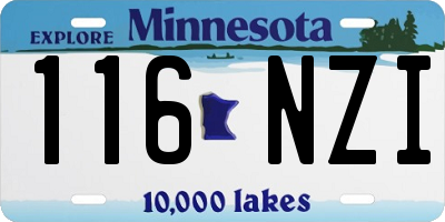 MN license plate 116NZI