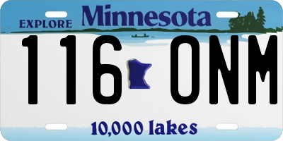 MN license plate 116ONM