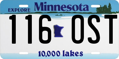 MN license plate 116OST