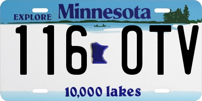 MN license plate 116OTV