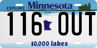 MN license plate 116OUT