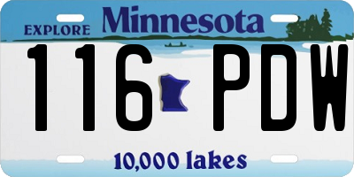MN license plate 116PDW