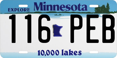 MN license plate 116PEB