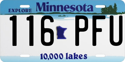 MN license plate 116PFU