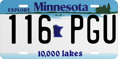 MN license plate 116PGU