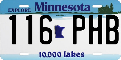 MN license plate 116PHB
