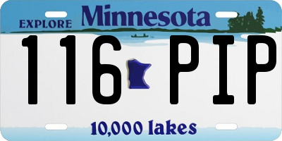 MN license plate 116PIP
