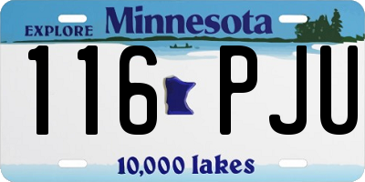 MN license plate 116PJU
