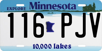 MN license plate 116PJV