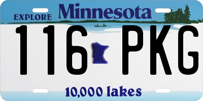 MN license plate 116PKG