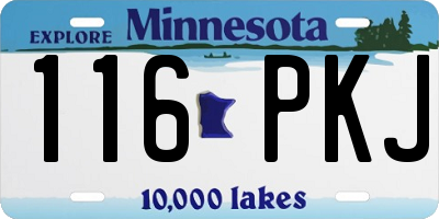 MN license plate 116PKJ