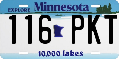 MN license plate 116PKT
