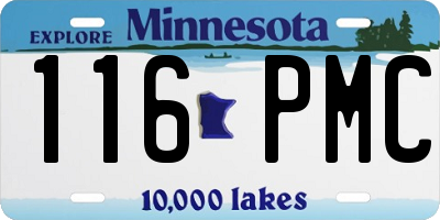 MN license plate 116PMC