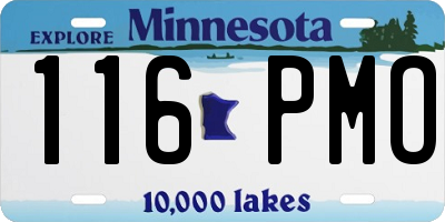 MN license plate 116PMO