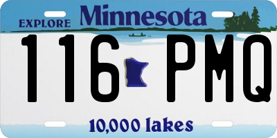 MN license plate 116PMQ