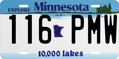 MN license plate 116PMW