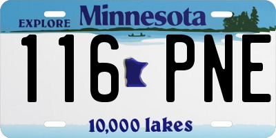 MN license plate 116PNE