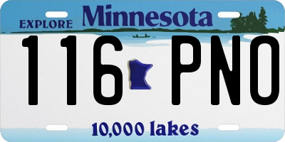 MN license plate 116PNO