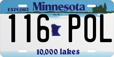 MN license plate 116POL