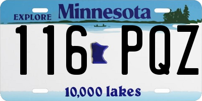 MN license plate 116PQZ