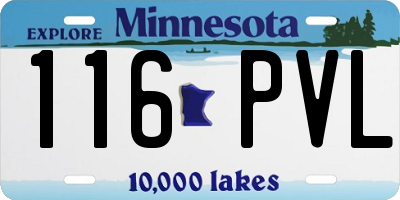 MN license plate 116PVL