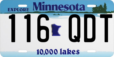 MN license plate 116QDT