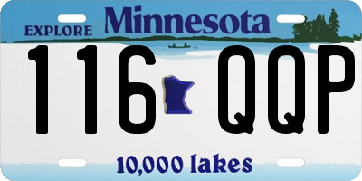 MN license plate 116QQP