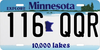 MN license plate 116QQR