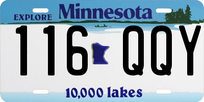 MN license plate 116QQY