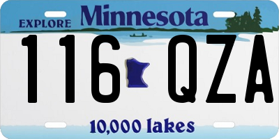 MN license plate 116QZA