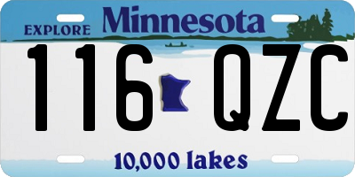 MN license plate 116QZC