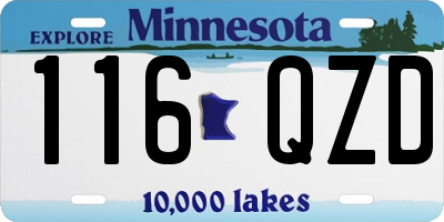 MN license plate 116QZD