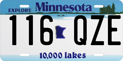 MN license plate 116QZE