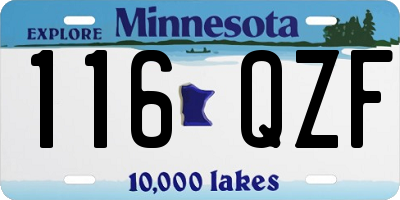 MN license plate 116QZF