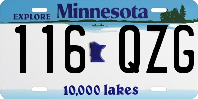 MN license plate 116QZG