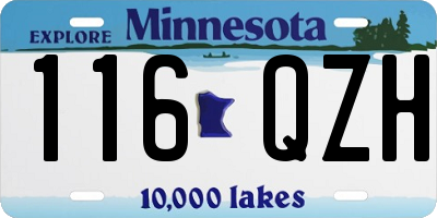 MN license plate 116QZH
