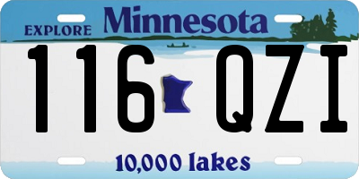 MN license plate 116QZI