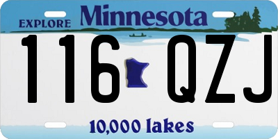 MN license plate 116QZJ