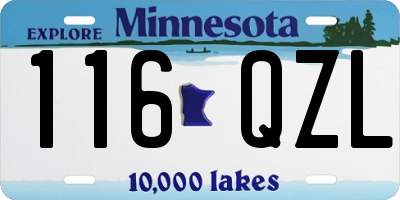 MN license plate 116QZL
