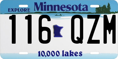 MN license plate 116QZM