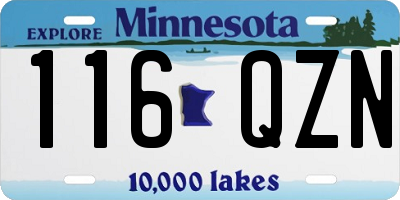 MN license plate 116QZN