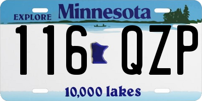 MN license plate 116QZP