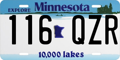 MN license plate 116QZR