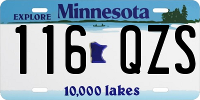 MN license plate 116QZS
