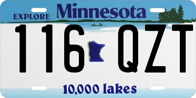 MN license plate 116QZT
