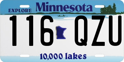 MN license plate 116QZU