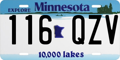 MN license plate 116QZV
