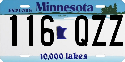 MN license plate 116QZZ