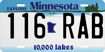 MN license plate 116RAB